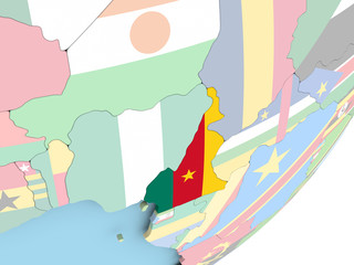Cameroon with flag