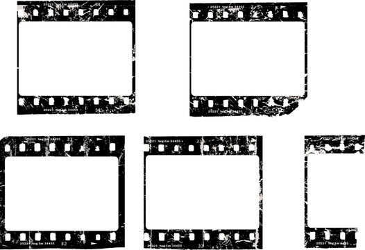 grungy film negatives, blank picture frames, free copy space, vector