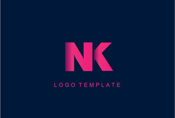  NK Letter Logo Design Vector