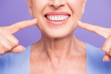 Concept of having strong healthy straight white perfect teeth at