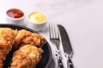 Crispy chicken legs. Fast and junk food