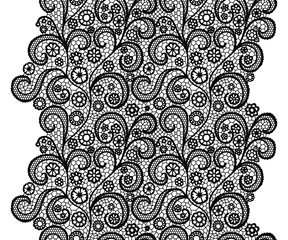 Black lacy vintage elegant trim. Vector illustration. Lacy vintage trim.