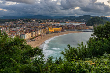 Donostia-San Sebastian from Ulia mountain, Basque Country,  Spain