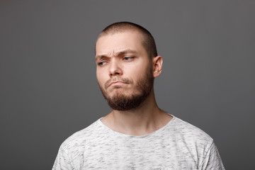 Fototapeta premium the portrait of the young bearded man