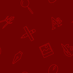 Seamless pattern with linear design icons for your design