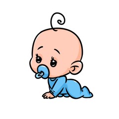 Small baby cartoon minimalism character illustration isolated image 
