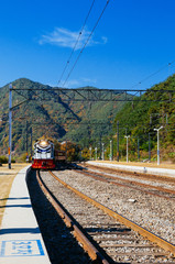 V-Train sightseeing valley route train of Gangwon-do, South Korea