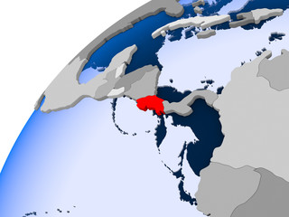 Map of Costa Rica in red