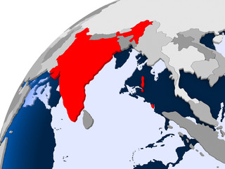 Map of India in red
