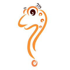 Obraz premium Question mark in the form of a turtle or snake's head