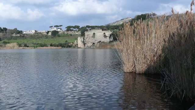 emple of Apollo on Lake of Averno. Campi Flegrei Regional Park, Pozzuoli, Italy