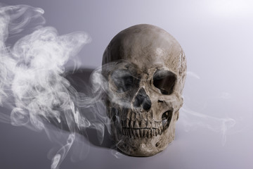 Skull with smoke