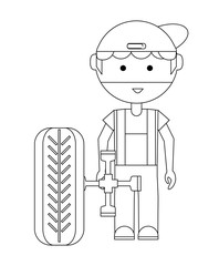 cartoon mechanic icon