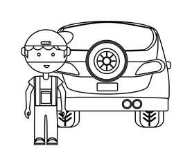 cartoon mechanic icon