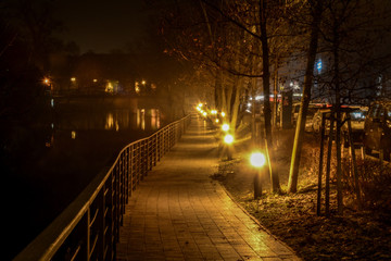 The night city Opole of Poland