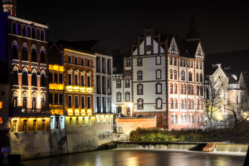 Fototapeta na wymiar The night city Opole of Poland
