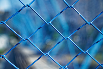 Steel blue nets or mesh with defocused background for web site or mobile devices