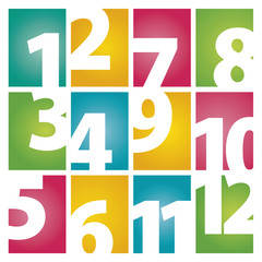 Calendar color moths numbers white background