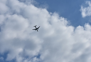 Airplane flying in the sky