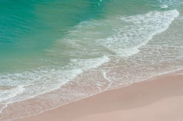 ocean landscape. blue and deep blue water of ocean and beach with surf wave © Marina Vilesova