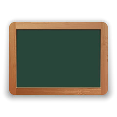 Vector School Green Blackboard with Wooden Frame