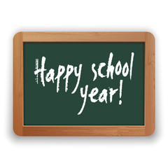 Obraz premium Vector Happy School Year on Green Blackboard