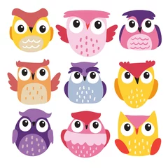 Fotobehang owls character vector design © terdpong2