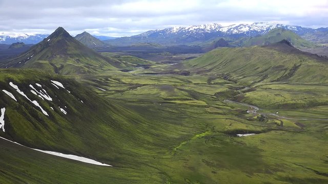 Iceland highlands aerial view (4K)