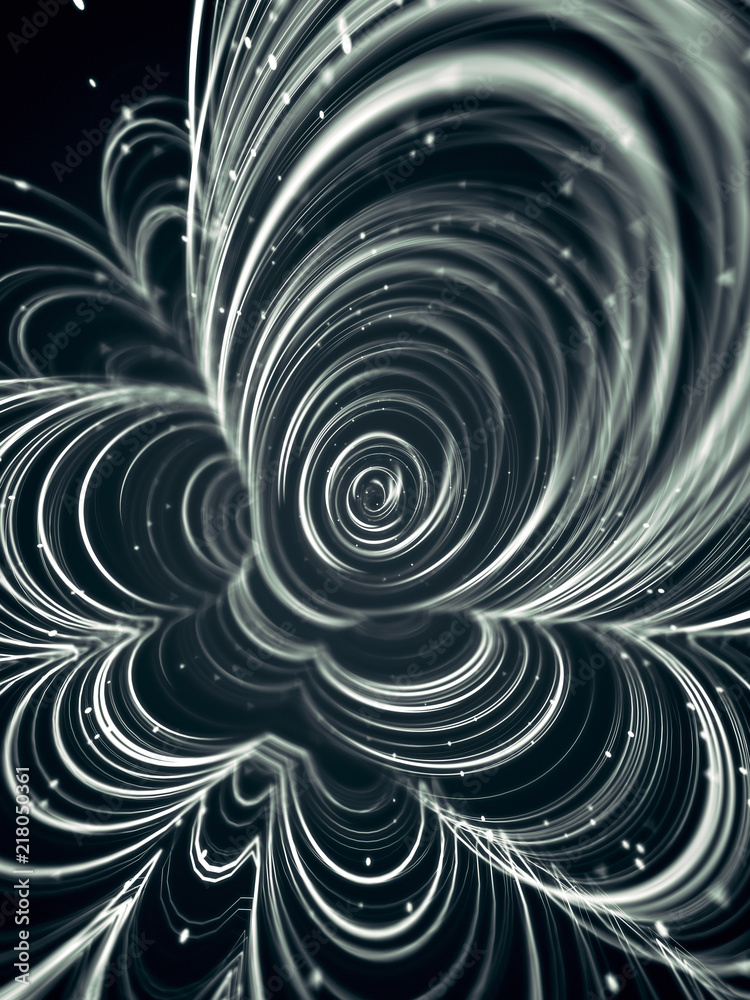 Aufkleber magic wavy rings with on a dark background. 3d rendering