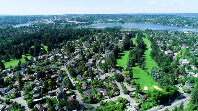 Broadmoor Aerial Landscape view with bridge