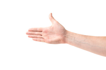 Hand for handshake isolated on white background