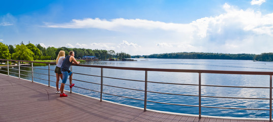 Panorama of the Lake from the Jetty in Szczecinek - Landscape in Poland