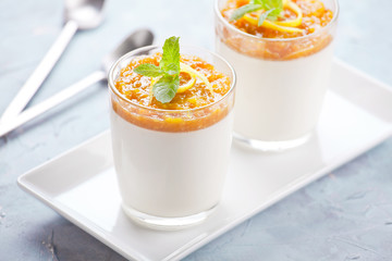 Panna Cotta With Mango Jam