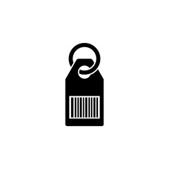 Price Tag with Barcode. Flat Vector Icon illustration. Simple black symbol on white background. Price Tag with Barcode sign design template for web and mobile UI element