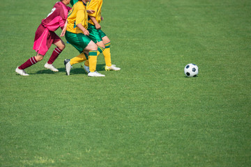 女子サッカー試合風景