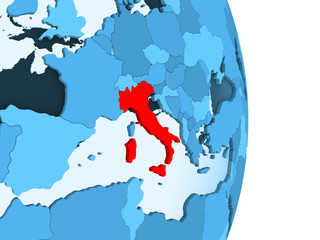 Map of Italy in red