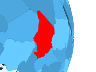 Fototapeta premium Map of Chad in red