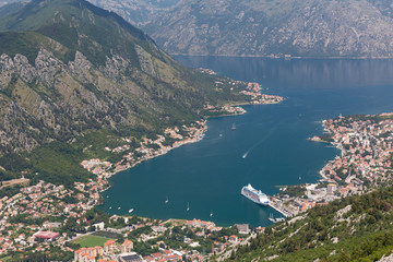 Fototapeta na wymiar Panoramic view of Boka Bay, Montenegro