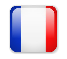 France Flag. Bright Square Icon on a white background