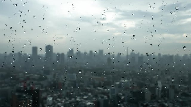 東京・雨・ゲリラ豪雨・タイムラプス・4K