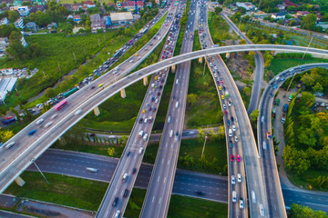 Intersection city cross road with car movement © themorningglory