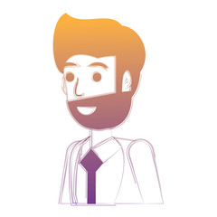cartoon businessman wiith beard over white background, vector illustration