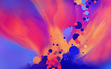 abstract multicolored image moving round objects