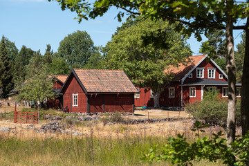Fototapeta na wymiar Traditional red Swedish House