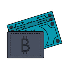 Bitcoin wallet symbol vector illustration graphic design