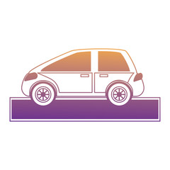 car on the road over white background, vector illustration