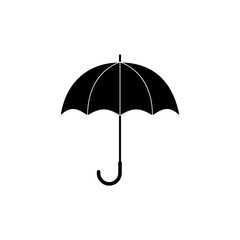 Black and white simple umbrella silhouette, vector
