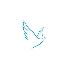 Simple bird icon, logo vector design element