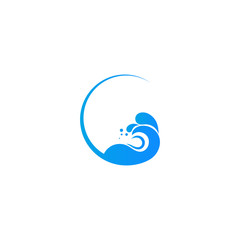 Fototapeta na wymiar Abstract water wave logo, icon vector design element