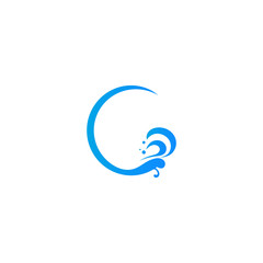 Abstract water wave logo, icon vector design element